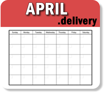 www.april.delivery, pre-ordered for delivery in April, a corporate monthly domain name for a global, corporate spreadsheet delivery schedule for sale via the NextWorkingDay™ portfolio